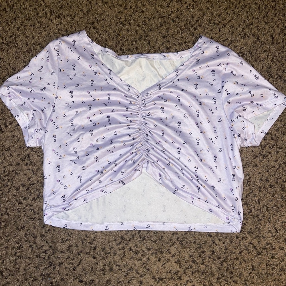purple crop top